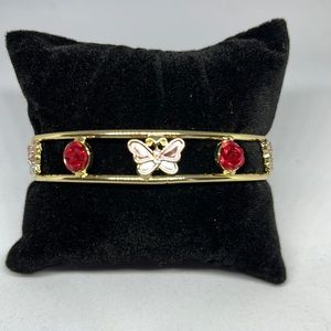 Beautiful 18 k gold plated bangle the  rose red  and butterfly 3 color.